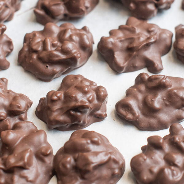 Up close photo of Nut House's Chocolate Pecan Clusters