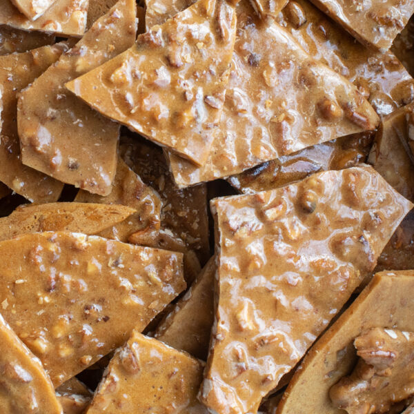 Up close photo of Nut House's Pecan Brittle