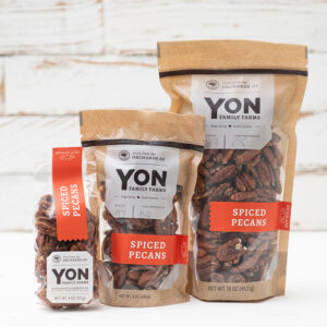 Grouping of all three sizes available of Spiced Pecans