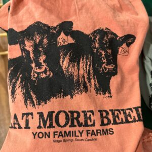 Yon Family Farms Short Sleeve Orange Eat More Beef Shirt