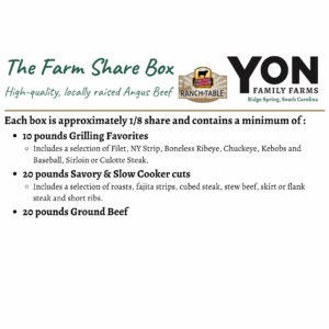 1/4 Share of Yon Family Farms Angus Beef